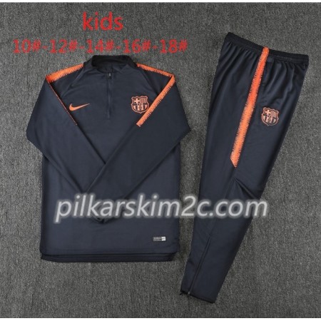 FC Barcelona Dziecięca Komplet Bluzy Treningowe Czarny Pomarańczowy 2018-2019